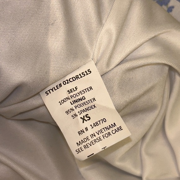 CLEARANCE Sienna Sky Dress XS Blue and White Floral Blouson Spring Dress - Picture 10 of 14